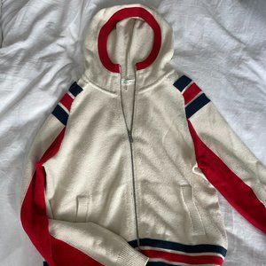 Rag & Bone - Julee Zip-Up Striped Sweater Hoodie Size Large